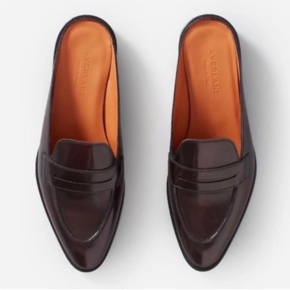 NEW Everlane The Modern Penny Loafer Slide Mule Oxblood Leather Size 9
